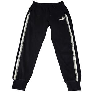 Puma Black Sweatpants with White Stripes